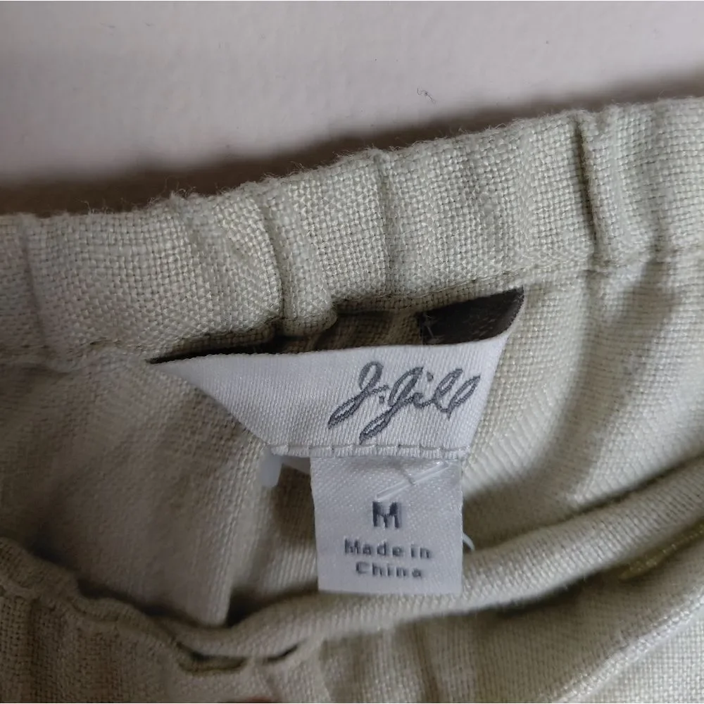 J. Jill Beachgrass Midi Skirt 100% Linen Size MEDIUM New With Tags